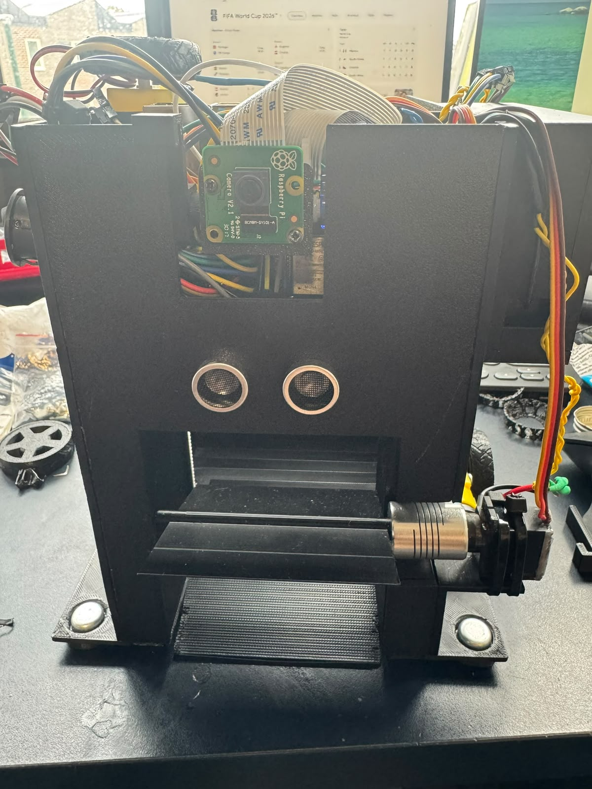 Front view of RoboSoc's UniBots robot